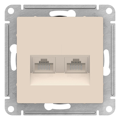 Изображение товара Розетка двойная Atlasdesign скрытой установки с RJ45 категория 5е SYSTEME ELECTRIC
