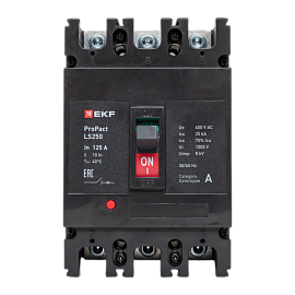 Выключатель автоматический LS250 25кА 3P 125А ProPact EKF mccb-250-25-3-125-ls