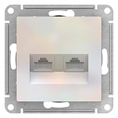 Розетка двойная Atlasdesign скрытой установки компьютерная RJ45+RJ45, cat. 5E механизм жемчуг ATN000485 Schneider Electric