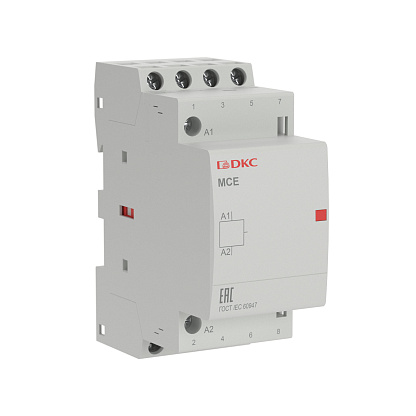 Изображение товара Модульный контактор DKC MCE 25A 240V 4НО электромеханический