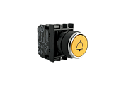 Кнопка нажимная круглая желтая B100DS-Z B100DSZ EMAS