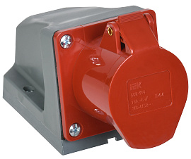 Розетка кабельная силовая стационарная 114 3Р+РЕ 16 А 380 В IP44 (PSR12-016-4) IEK