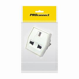 Сетевой переходник "КВАДРАТ" белый PROCONNECT Индивидуальная упаковка шт 11-1011-9