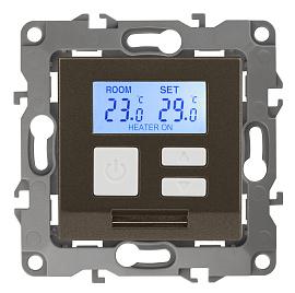 Терморегулятор ЭРА12 скрытой установки 16А 230В IP20 бронза ( 12-4111-13 ) Б0031278 ЭРА