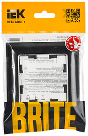 Рамка одноместная BRITE DECOR РУ-1-Бр 3D-форма черный/хром BR-M12-12-2-K23 IEK