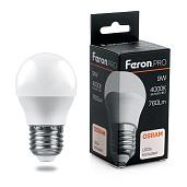 Лампа светодиодная 9Вт E27 G45 4000К 760Лм матовая 230В Шар LED OSRAM 38081 Feron Pro