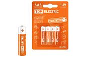 Элемент питания LR03 TDM ААА Alkaline 1,5V BP-4 SQ1702-0006 TDM (отгр.кратно блистеру по 4шт.)