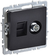 Розетка ТВ+комп. TV+RJ45 кат.5E черный мех-м BRITE РТВ/РК12-БрЧ BR-AK20-1-K02 IEK