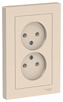 Изображение товара Розетка двойная Systeme Electric AtlasDesign без заземления бежевый ATN000220
