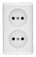Розетка двухместная открытой установки (250В,10А) РА16-237/RA16-237-B Wessen ХИТ