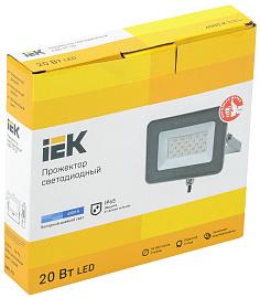 Прожектор светодиодный  20Вт СДО07-20 6500К 1600Лм IP65 серый LPDO701-20-K03 IEK