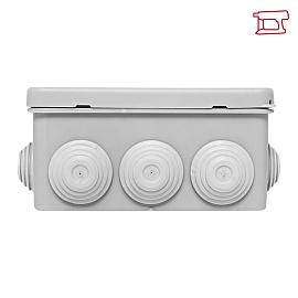 Коробка распределительная КМР-030-014 с крышкой (100х100х50) для прямого монтажа, 10 мембр. вводов серая IP55 plc-kmr-030-014 EKF