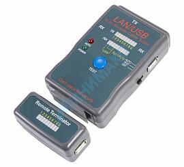 Тестер кабеля "универсальный" RJ-45+USB REXANT-251454 12-1011