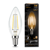 Лампа светодиодная 7 Вт E14 C35 2700K 550Лм LED Свеча Filament филаментная 103801107 GAUSS