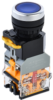 Кнопка D8-11D d=22мм 1з+1р с подсветкой синяя BBT30-11D-3-12-K07 IEK