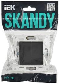 Выключатель 2-клавишный 10А SK-V04G графит SKANDY SK-V20-0-10-K53 IEK