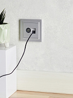 Розетка ТВ+комп. TV+RJ45 кат.5E алюминий мех-м BRITE РТВ/РК12-БрА BR-AK20-1-K47 IEK