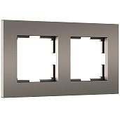 Рамка Slab на 2 поста серебро матовый Werkel W0022965