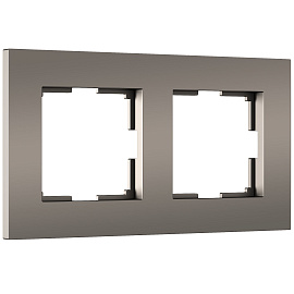 Рамка Slab на 2 поста серебро матовый Werkel W0022965