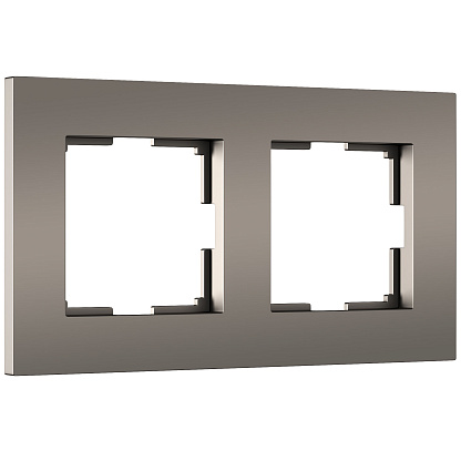 Изображение товара Рамка Slab на 2 поста серебро матовый Werkel W0022965
