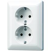 Розетка двойная Schuko (2P+E) Ecoprofi 16A 250V белый AS5020UWW JUNG