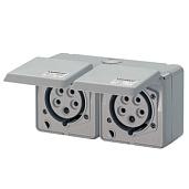Розетка кабельная силовая 16/400/5 наружная двойная IP44 4204 Mennekes