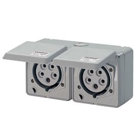 Розетка кабельная силовая 16/400/5 наружная двойная IP44 4204 Mennekes