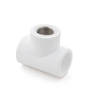 Изображение товара Тройник комбинированный PPR полипропилен ВР 32х1",  белый, РосТурПласт 10747