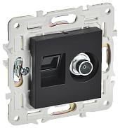 Розетка двойная TV+RJ45 кат.5E SK-A14Bl черный SKANDY SK-AK20-1-K02 IEK