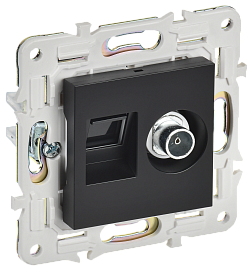 Розетка двойная TV+RJ45 кат.5E SK-A14Bl черный SKANDY SK-AK20-1-K02 IEK