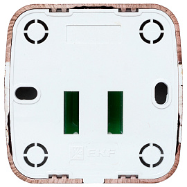 Розетка RJ11 телефонная Минск открытой установки в сборе тёмное дерево EGT01-034-40 EKF