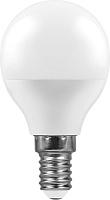 Лампа светодиодная 7 Вт E14 G45 2700K 560Лм матовая 220В Шар LB-95 16LED 25478 Feron