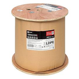 Витая пара TERACOM PRO Cat.5E F/UTP 4 п. solid 24AWG с тросом сталь 1,2 мм LDPE черн. (305м) TRP-5EFTP-04PE-BK-OTW3 EKF