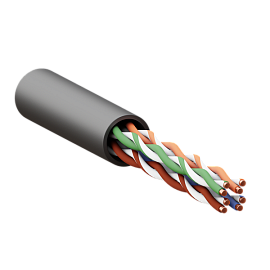 Витая пара TERACOM Cat.5E U/UTP 4 п. solid внеш. LDPE черн. (305м) TRC-5EUTP-04PE-BK-OUT3