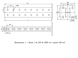 Стойка двойная 41х41х1200мм STRUT stsd414112 EKF