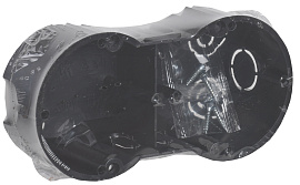 Коробка КМ40007 установочная 2х местная для твердых стен 141x70x45 (с саморезами)