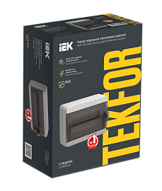 Бокс пластиковый КМПн-24 IP65 навесной TEKFOR черн. прозр. дверь 410х300х153 TF5-KP72-N-24-65-K03-K02 /уп.1шт/ IEK