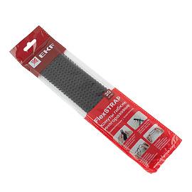 Стяжка кабельная (хомут)  300х10 черный гибкая многоразовая FlexSTRAP /20шт./ plc-fs-br EKF