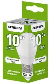 Лампа светодиодная G45 шар 10Вт 230В 4000К E27 GENERICA