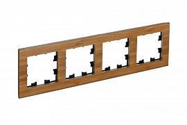 Рамка для розеток и выключателей 4 поста Atlasdesign Nature дерево бамбук ATN353204 Schneider Electric