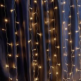 Гирлянда Занавес 2х2м 240Led теплый свет 2700К прозрачный провод 3м IP44 CL20 32333 Feron
