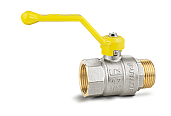 Кран шаровой латунный для газа ДУ 20мм 3/4" ВР/НР рычаг LD Pride 47.20.В-Н.Р GAS