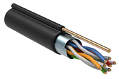 Витая пара экранированная F/UTP кат.5e 4x2x0,51 (24 AWG) LDPE Черная одножильная внешняя (трос) LC3-C5E04-359 ITK