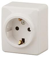 Розетка открытой установки 1 пост 2P+E Schuko с зазем. без шторок 16А IP20 слоновая кость Эра Эксперт ( 11-2203-02 ) Б0020686 ЭРА