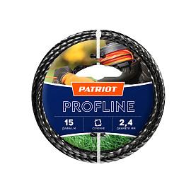 Леска для триммера Profline D 2,4 мм L 15 м скрученный квадрат, черный 240-15-5 на пластиковой обойме, блистерн