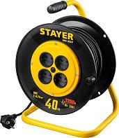 STAYER MS 207, 40 м, 2200 Вт, 4 гнезда, ПВС 2х0.75 мм² удлинитель на катушке 55073-40