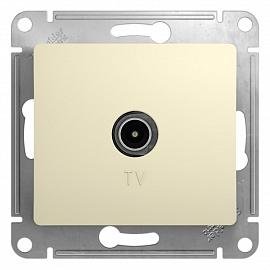 Розетка TV телевизионная GLOSSA скрытой установки оконечная 1dB механизм бежевый GSL000291 Systeme Electric