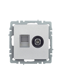 Розетка ТВ+комп. TV+RJ45 кат.5E алюминий мех-м BRITE РТВ/РК12-БрА BR-AK20-1-K47 IEK