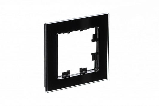 Изображение товара Рамка для розеток и выключателей Atlasdesign Nature 1-пост черная стекло Systeme Electric