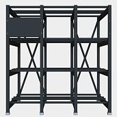 Стеллаж 4 полочный 2 ряда 1360х935х1430 R4N2R139314AT Systeme Electric